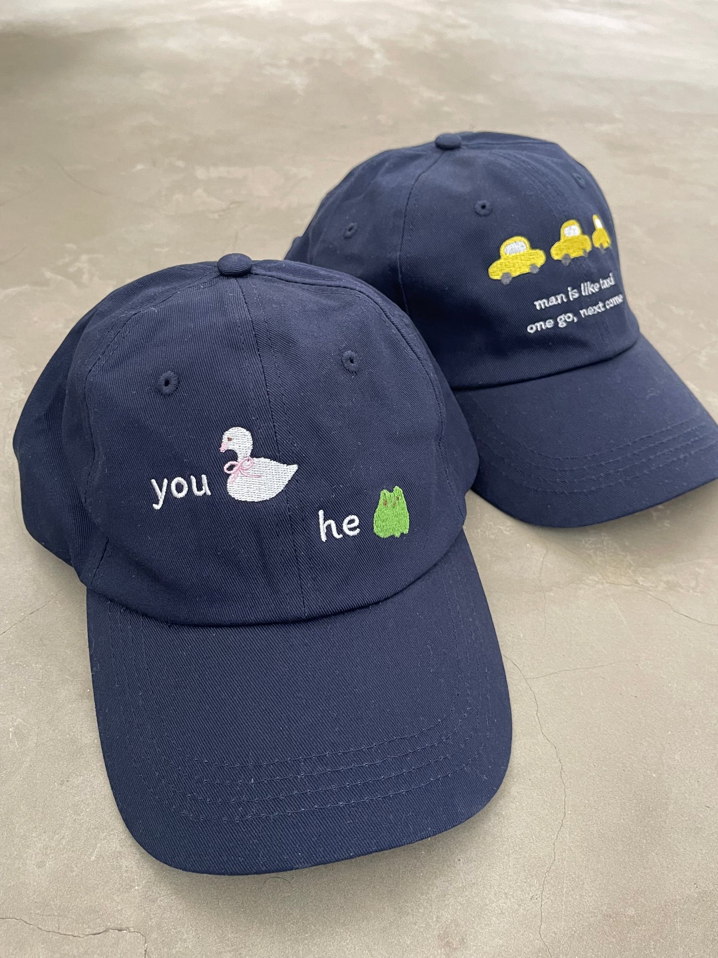 'you swan he frog' embroidery cap