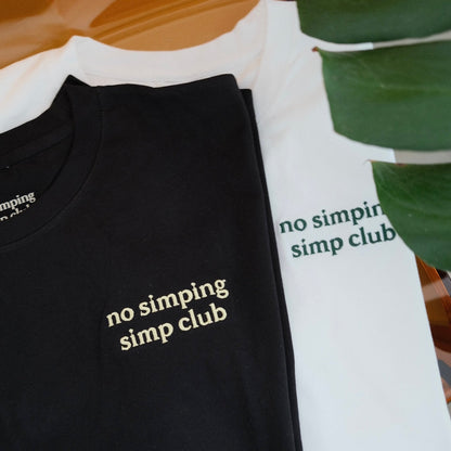 No simping simp club logo t-shirt | White