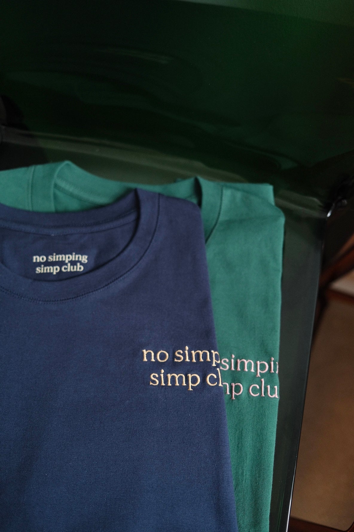 No simping simp club logo t-shirt | Ink blue