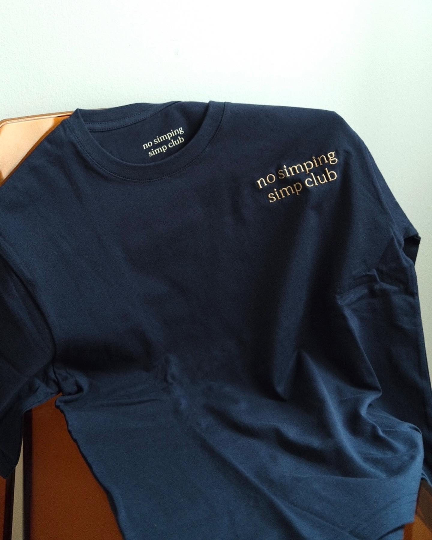 No simping simp club logo t-shirt | Ink blue