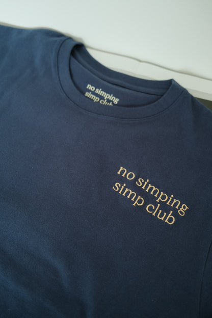 No simping simp club logo t-shirt | Ink blue