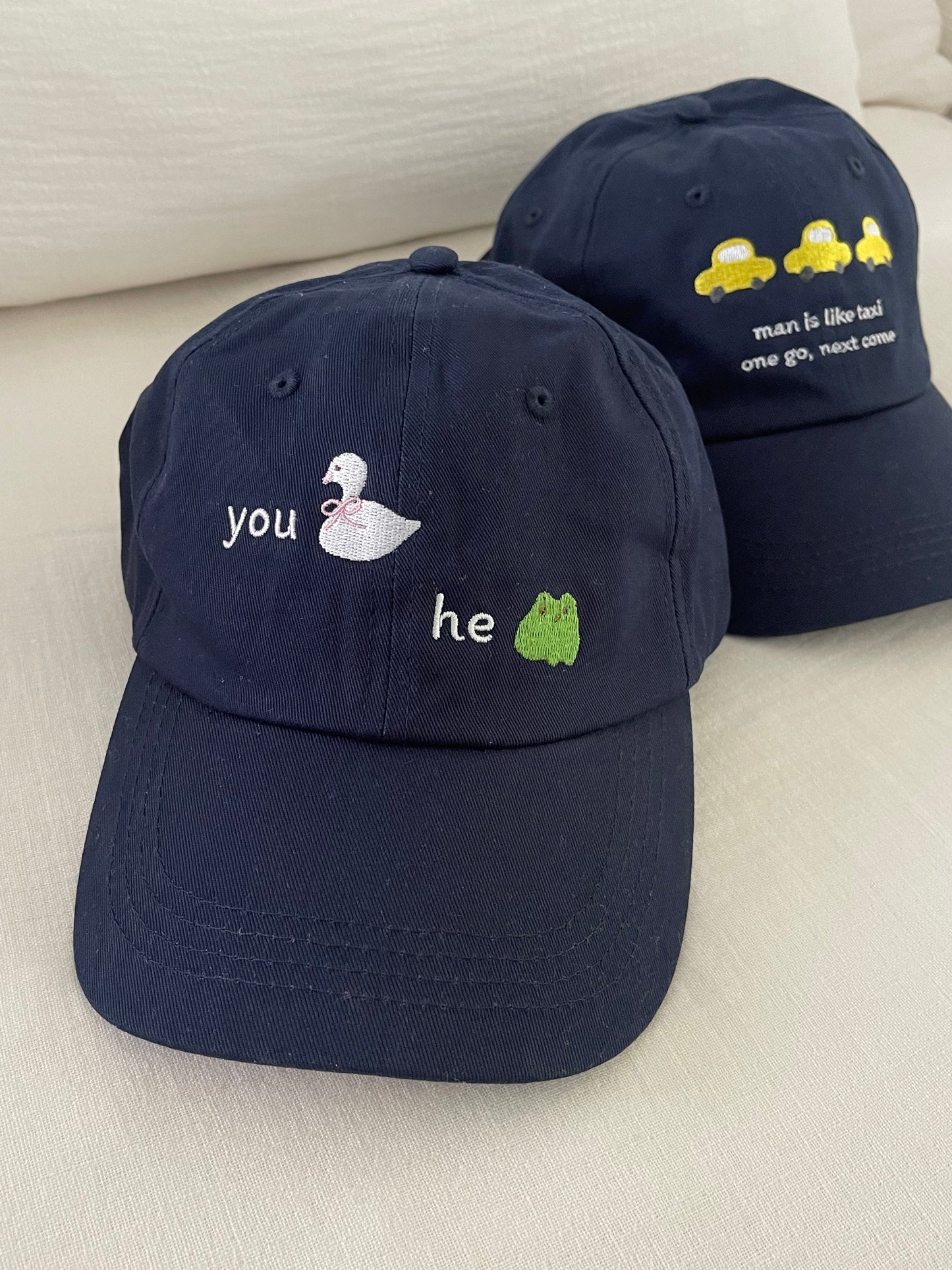 'you swan he frog' embroidery cap