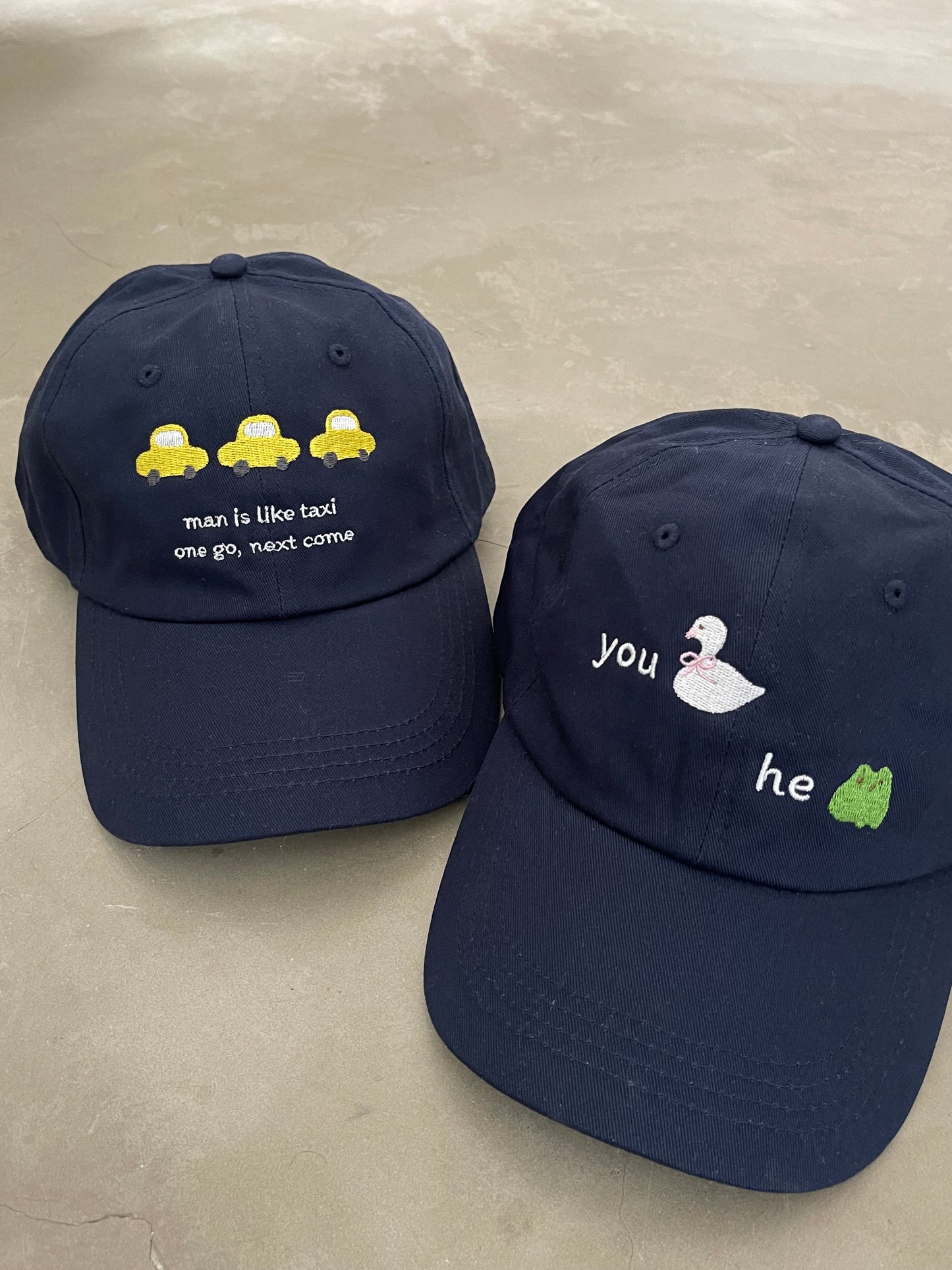 'you swan he frog' embroidery cap