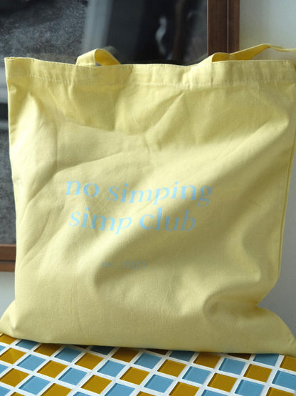 No simping simp club soft tote bag