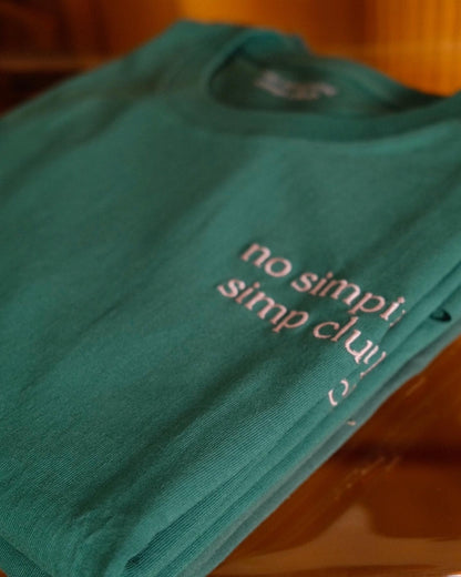 No simping simp club logo t-shirt | Dark green