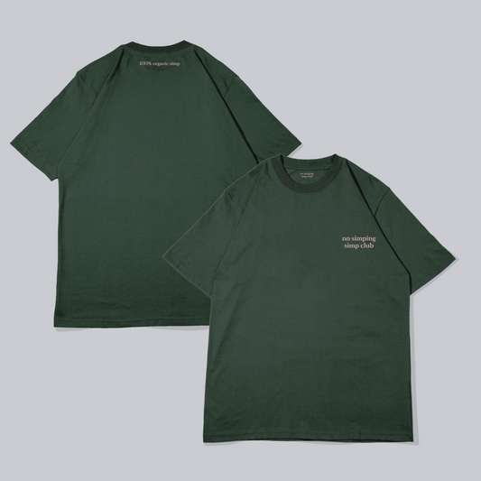 No simping simp club logo t-shirt | Dark green