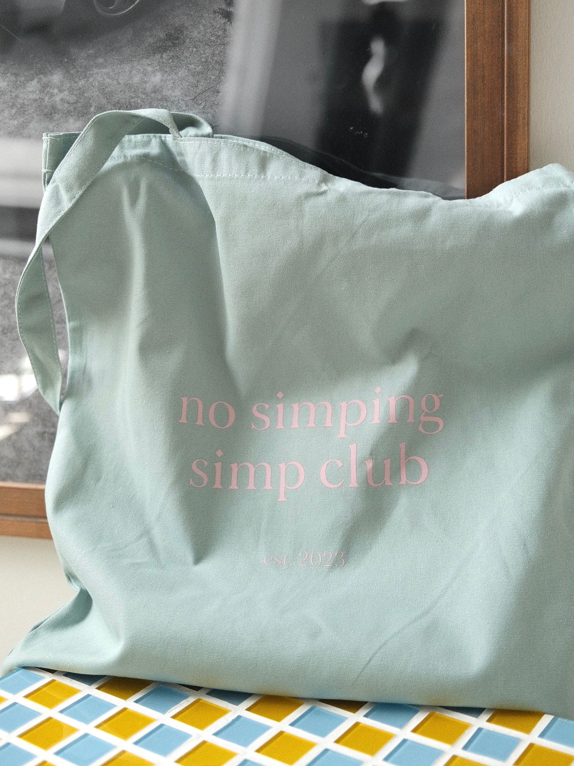 No simping simp club soft tote bag