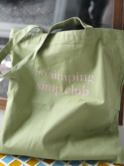 No simping simp club soft tote bag