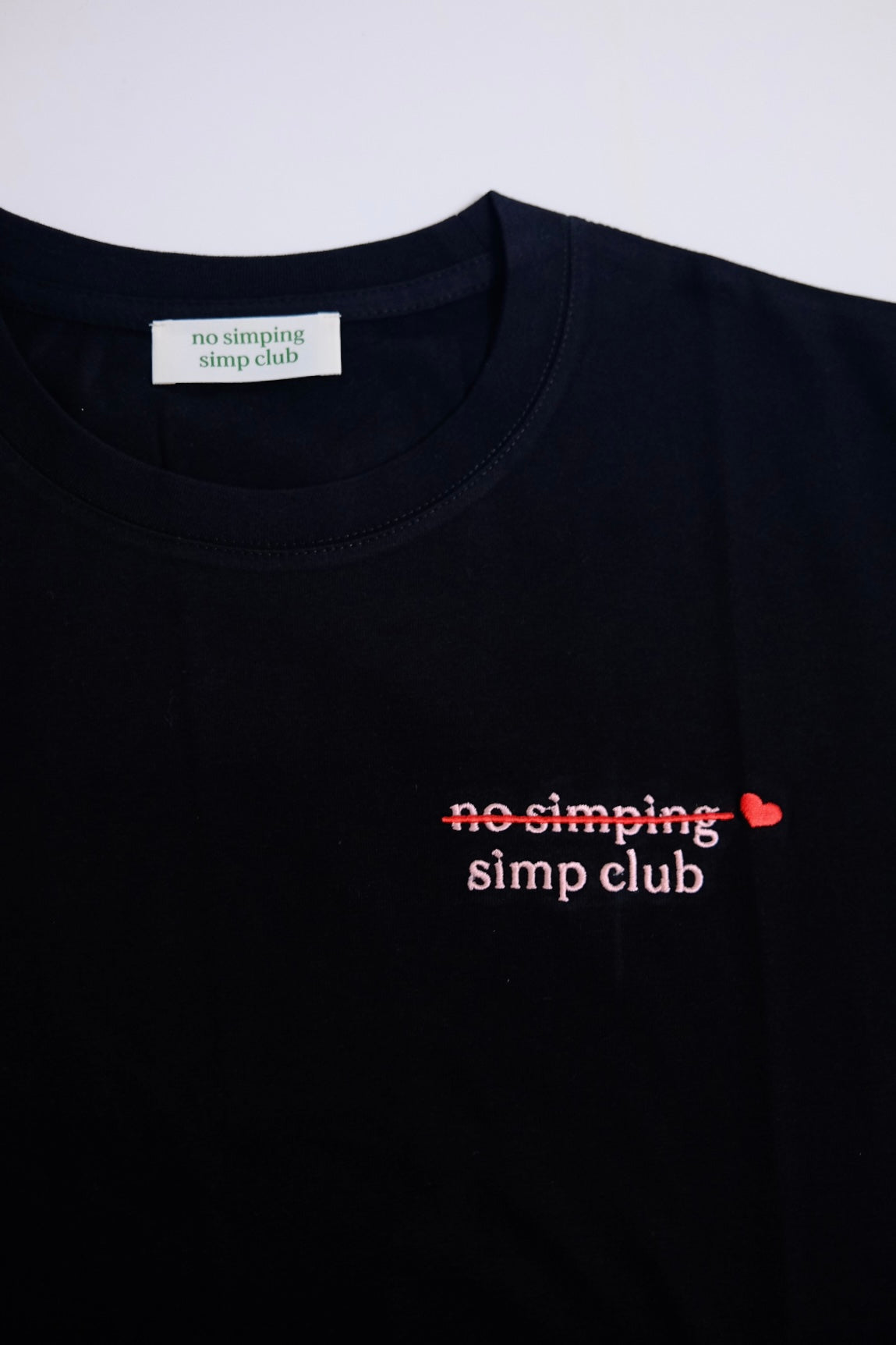 No simping simp club logo t-shirt | Valentine’s edition