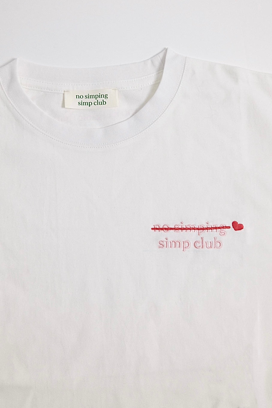 No simping simp club logo t-shirt | Valentine’s edition