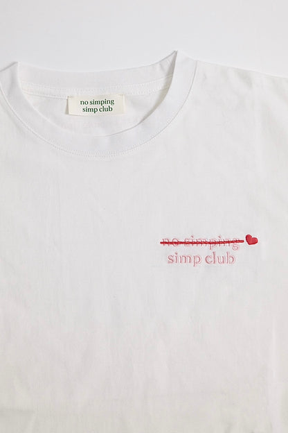 No simping simp club logo t-shirt | Valentine’s edition