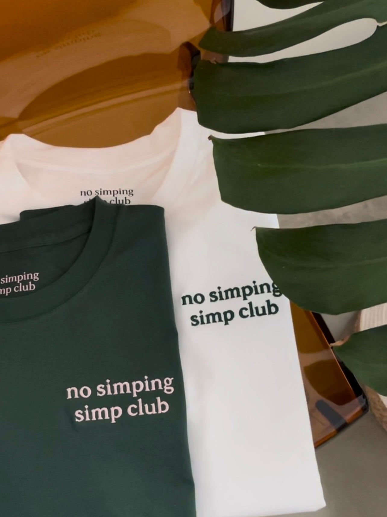 No simping simp club logo t-shirt | Dark green