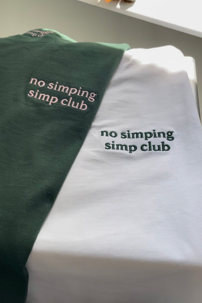 No simping simp club logo t-shirt | Dark green