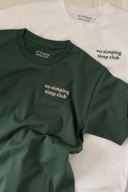 No simping simp club logo t-shirt | Dark green