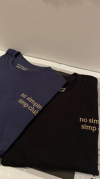 No simping simp club logo t-shirt | Black