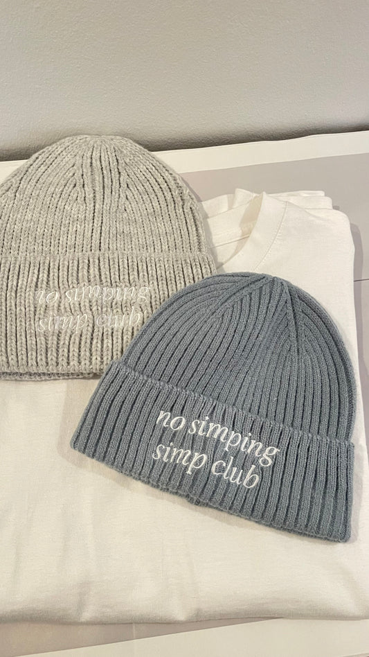 No simping simp club logo beanie