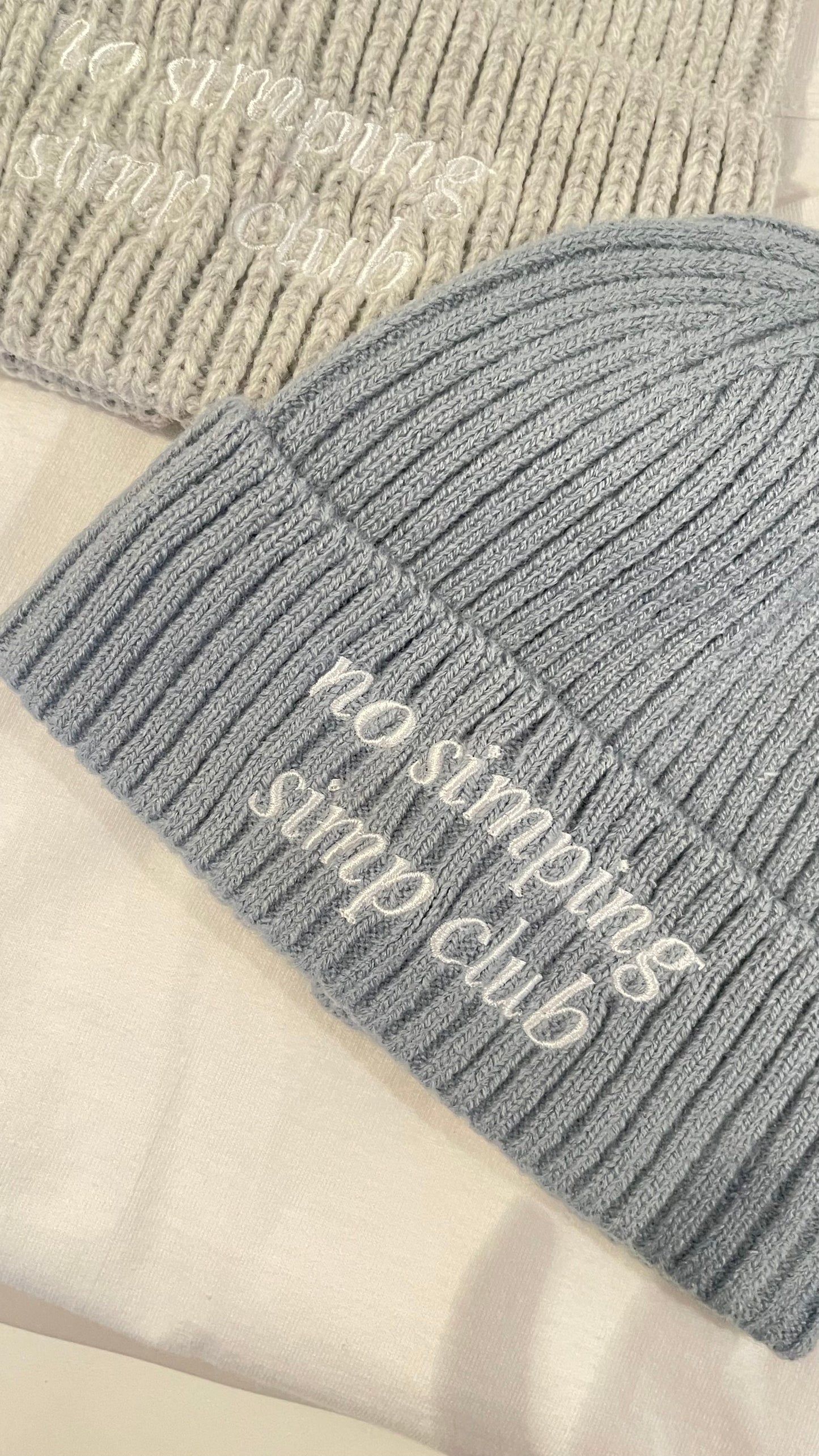 No simping simp club logo beanie